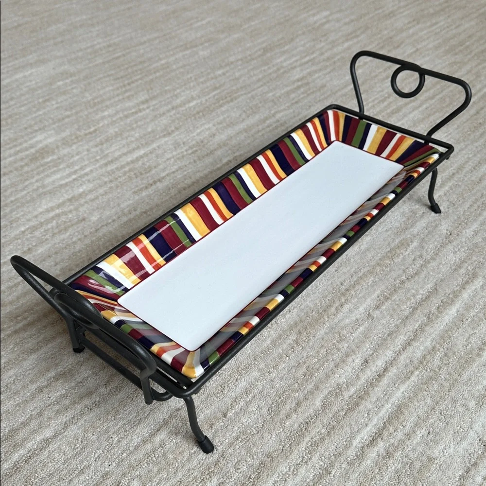 Pampered Chef Simple Additions Wrought Iron Black Metal Hospitality Stand Only
